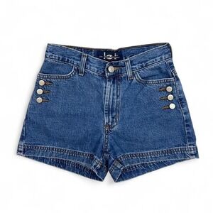 Vintage Y2K LEI Blue Denim‎ Shorts Size XXS Button Detail Retro 90s
